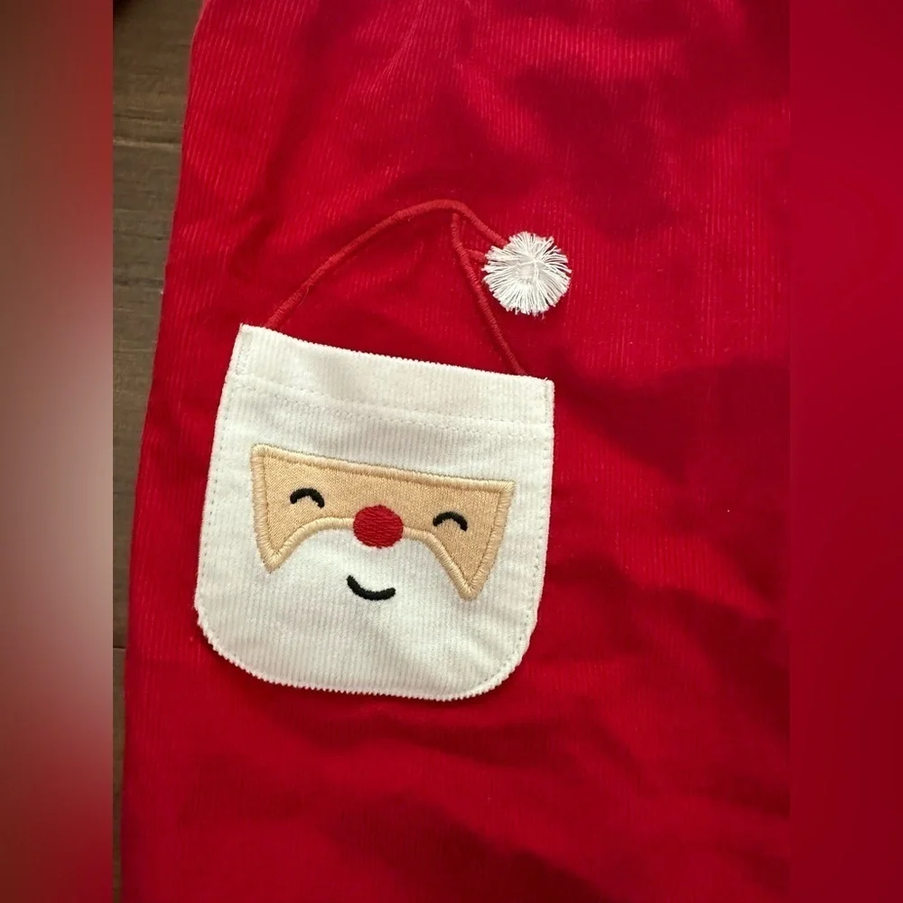 NWT carters santa claus jumper dress 12 mos 3 pc shirt tights Christmas‎